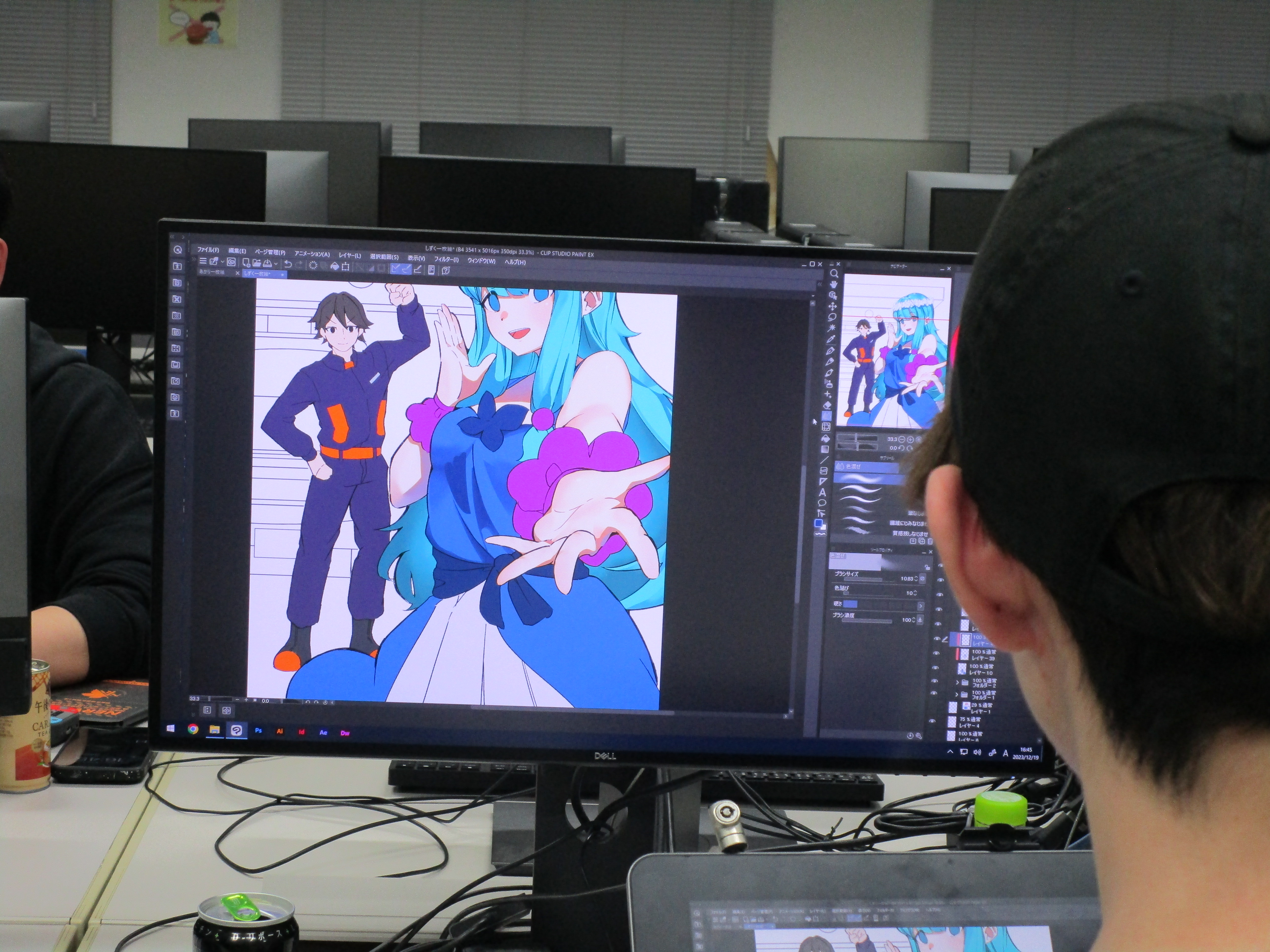 Poster production scene