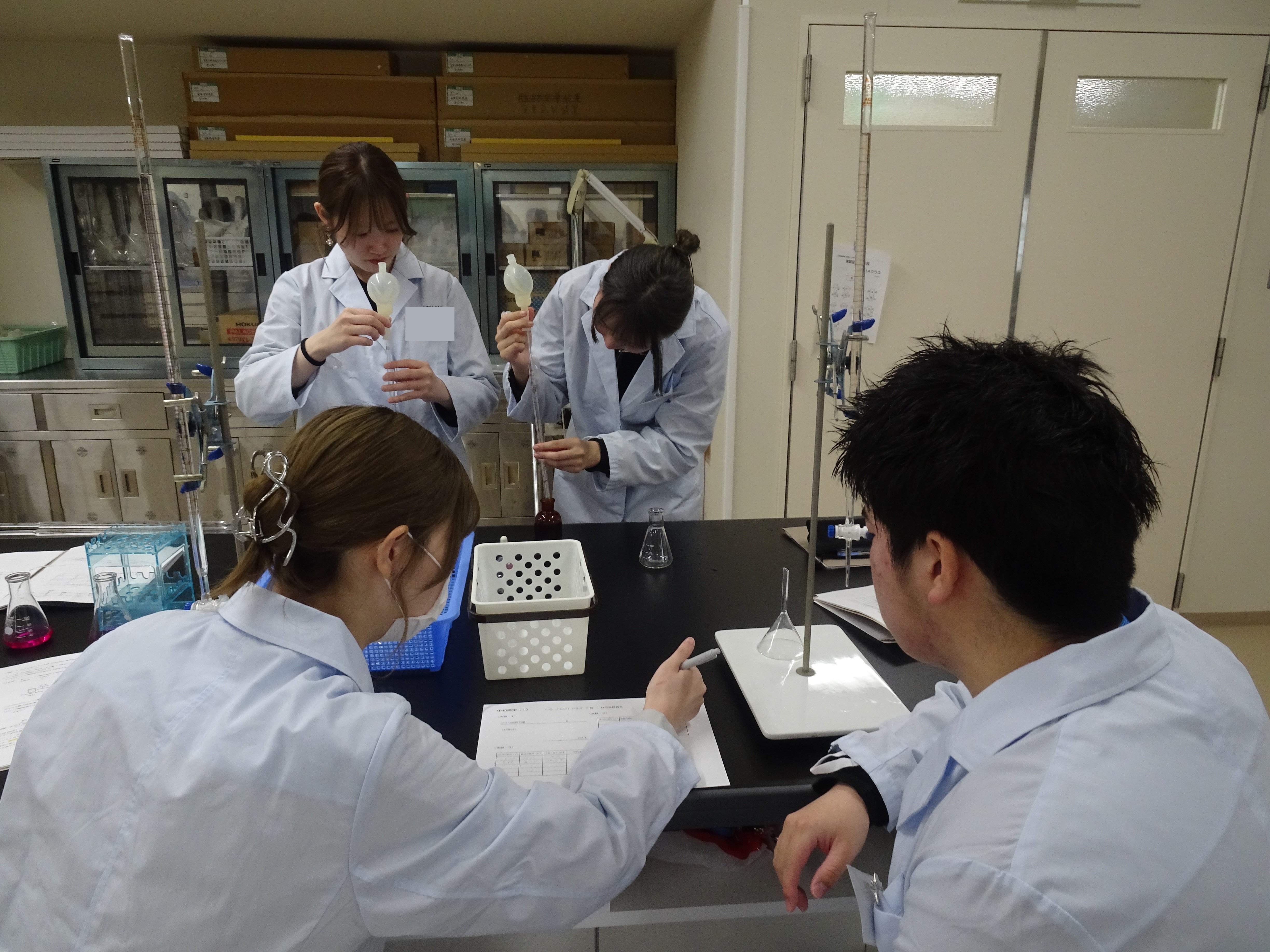 During the experiment, teachers and Research Associate will patrol the lab to ensure that the experiment is carried out safely.