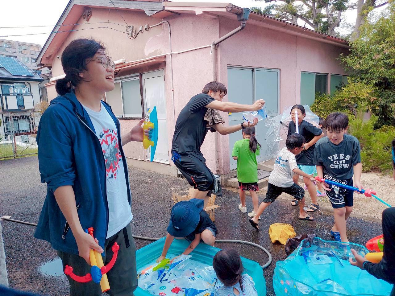 In the end, everyone was soaked...