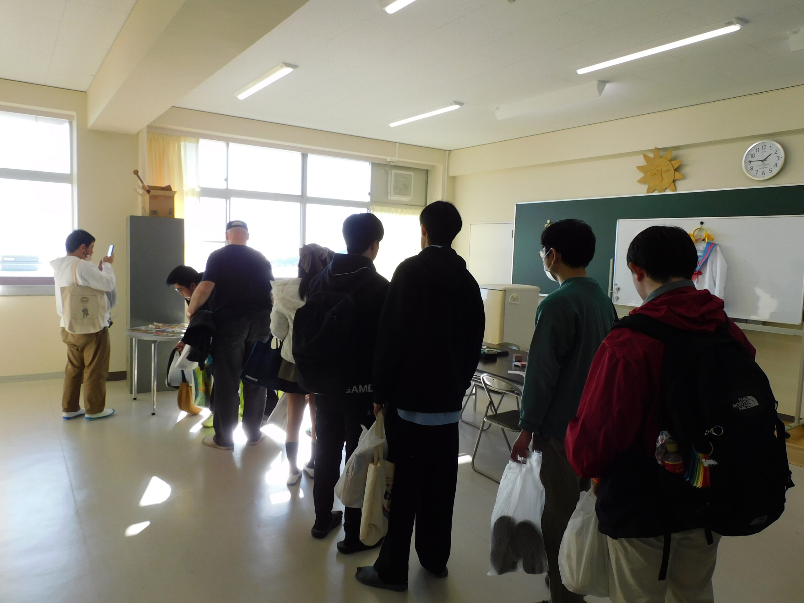 Visitors lining up to take photos