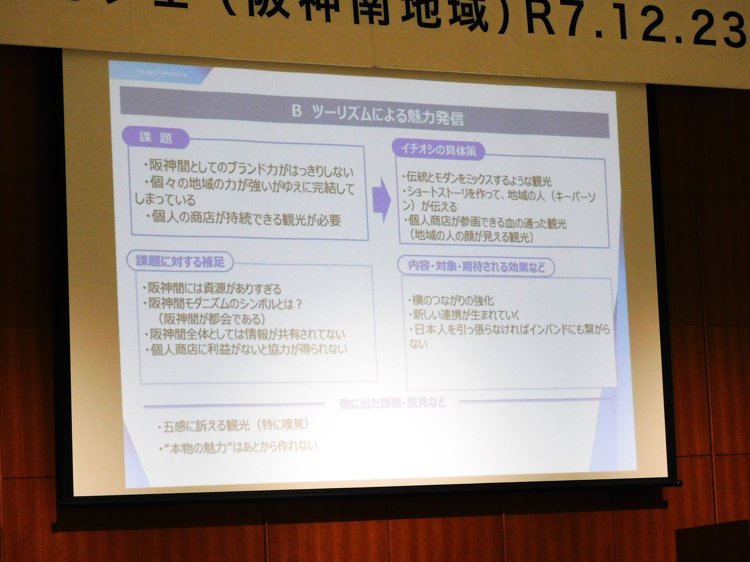 Presentation by the "Promoting Attractions through Tourism" Group