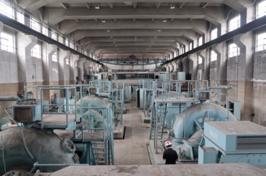 Inside the first pump room