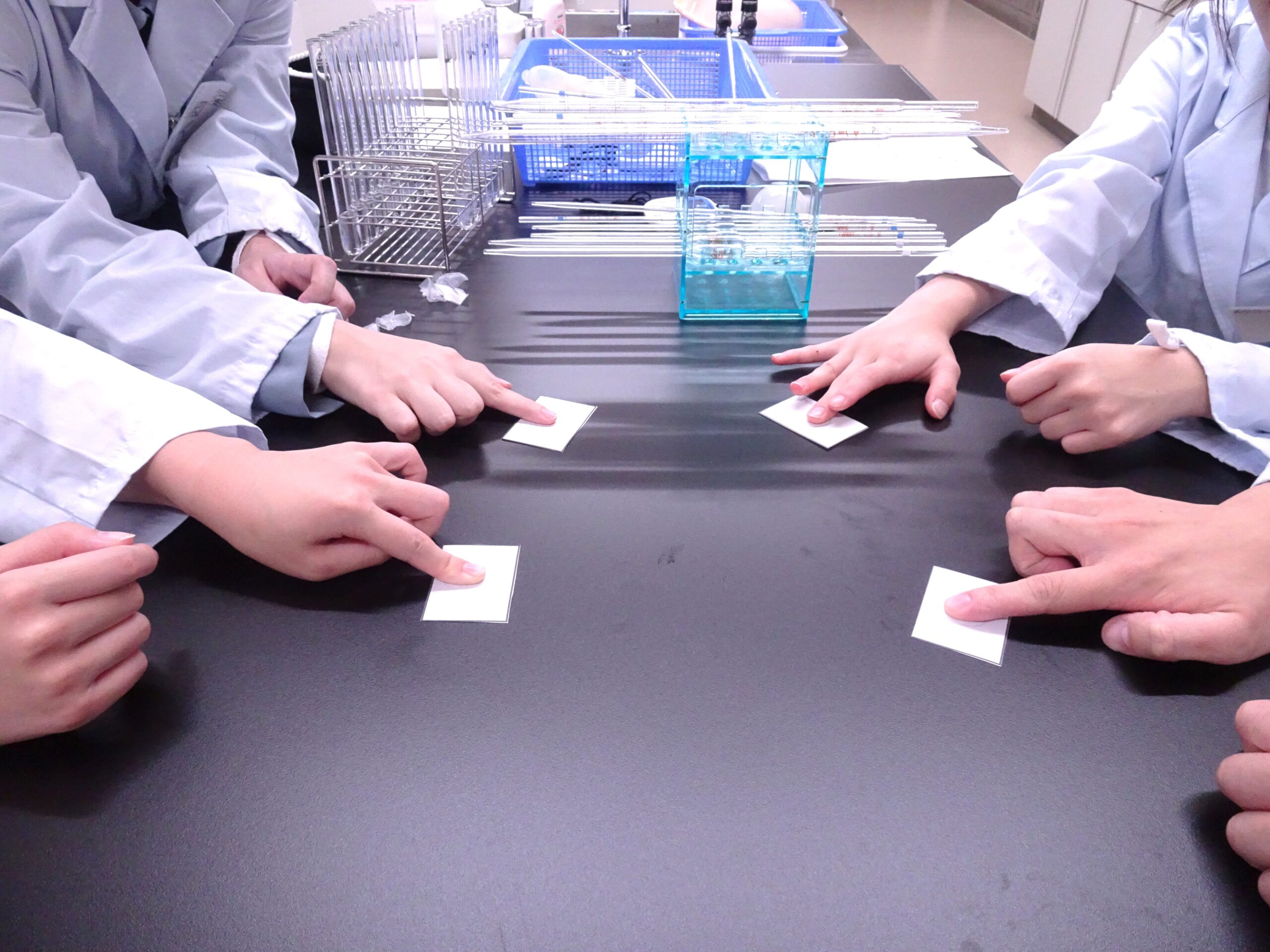 Working together as a group, students will check each step of the experiment before proceeding.